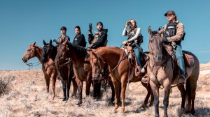 "Zone of Death" -- Coverage of the CBS Original Series MARSHALS, scheduled to air on the CBS Television Network.  Pictured (L-R): Tatanka Means as Miles, Ash Santos as Andrea, Logan Marshall-Green as Pete Calvin, Arielle Kebbel as Belle, and Luke Grimes as Kayce Dutton. Photo: Sonja Flemming/CBS ©2025 CBS Broadcasting, Inc. All Rights Reserved.
