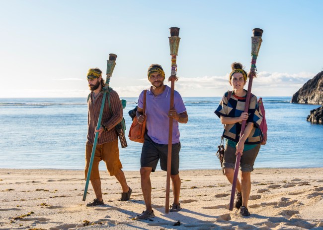 “Reverse the Curse” – Back from tribal, tensions rise following the exit of a particularly historic player. The final five immunity challenge ends in a showdown and features one of the closest finishes the show has ever seen. Jeff reveals the outcomes of the remaining in-game fan votes and how they impact the final stage of the competition. Then, one castaway will be crowned Sole Survivor and awarded the $2 million prize, during the three-hour live season finale, on SURVIVOR 50, Wednesday, May 20 (8:00-11:00 PM, ET/PT) on the CBS Television Network, and streaming on Paramount+ (live and on-demand for Paramount+ Premium plan subscribers, or on-demand for Paramount+ Essential subscribers the day after the episode airs)*. Jeff Probst serves as host and executive producer. Pictured L to R: Aubry Bracco, Joe Hunter and Jonathan Young Photo: Robert Voets/CBS ©2025 CBS Broadcasting, Inc. All Rights Reserved.