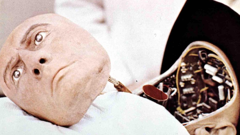 The Gunslinger's android head revealing robotic internal components