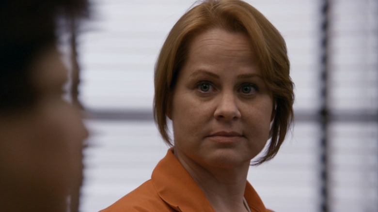 Gravedigger (Deirdre Lovejoy) wearing orange on 