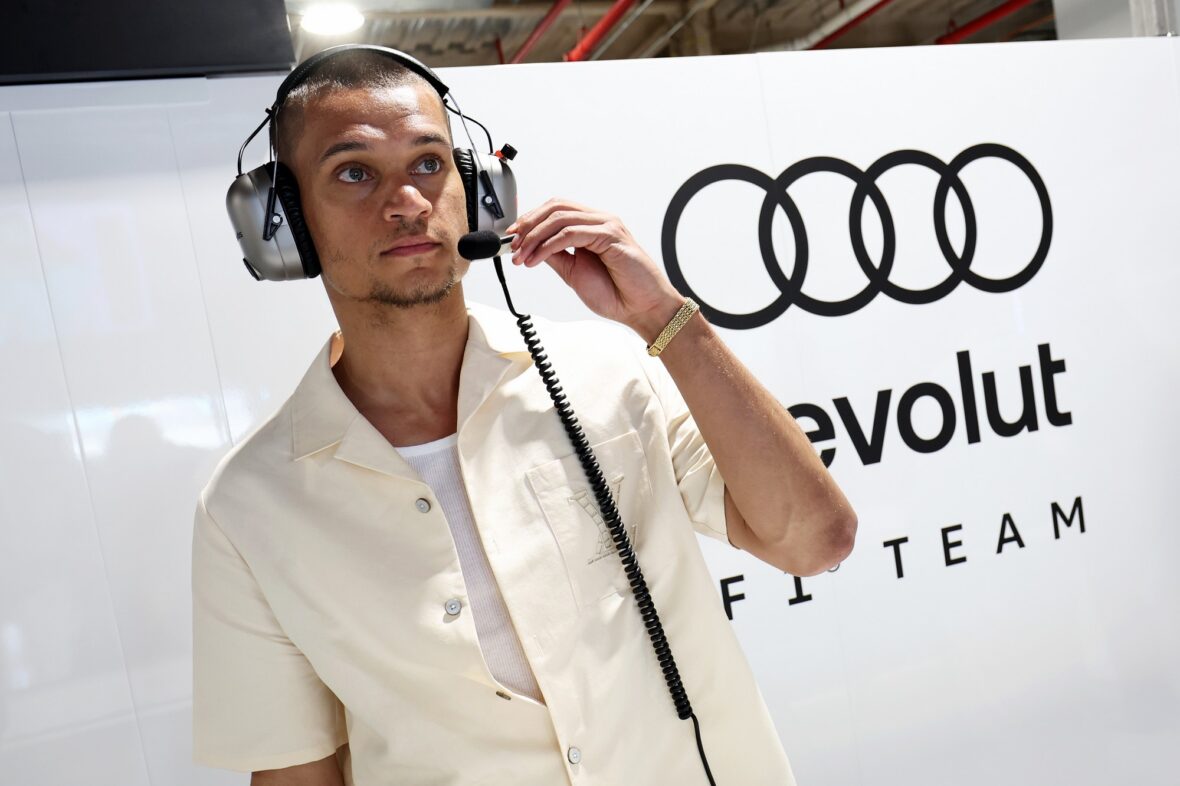 Chase Infiniti and Tyriq Withers at Audi F1 team garage