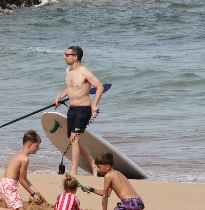 Jack Antonoff at the beach in Hawaii