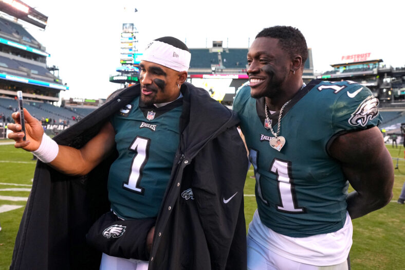 Jalen Hurts and AJ Brown photo