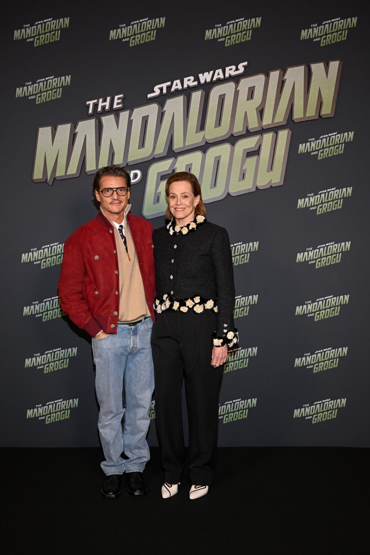 Sigourney Weaver and Pedro Pascal attend the "The Mandalorian And Grogu" Premiere in Paris, France