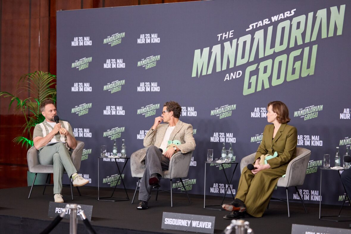 Pedro Pascal and Sigourney Weaver attend Berlin fan celebration for "Star Wars: The Mandalorian and Grogu"
