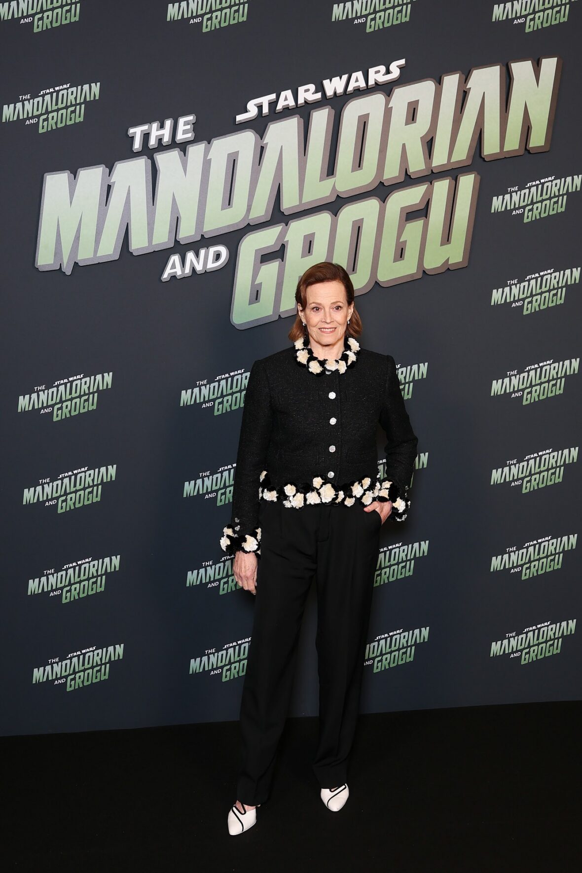 Pedro Pascal and Sigourney Weaver attend Paris premiere of "Star Wars: The Mandalorian and Grogu"