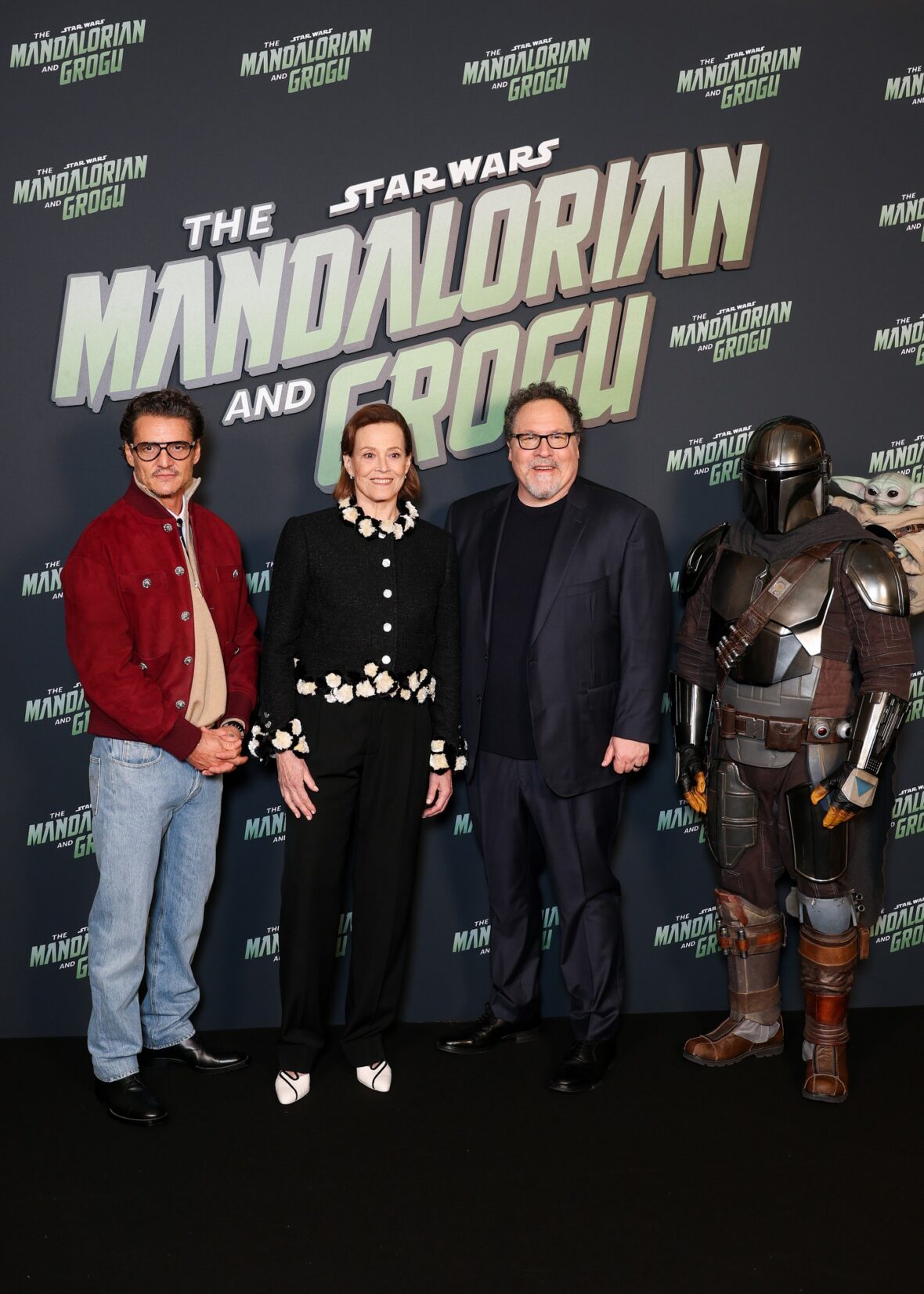 Sigourney Weaver and Pedro Pascal attend the "The Mandalorian And Grogu" Premiere in Paris, France