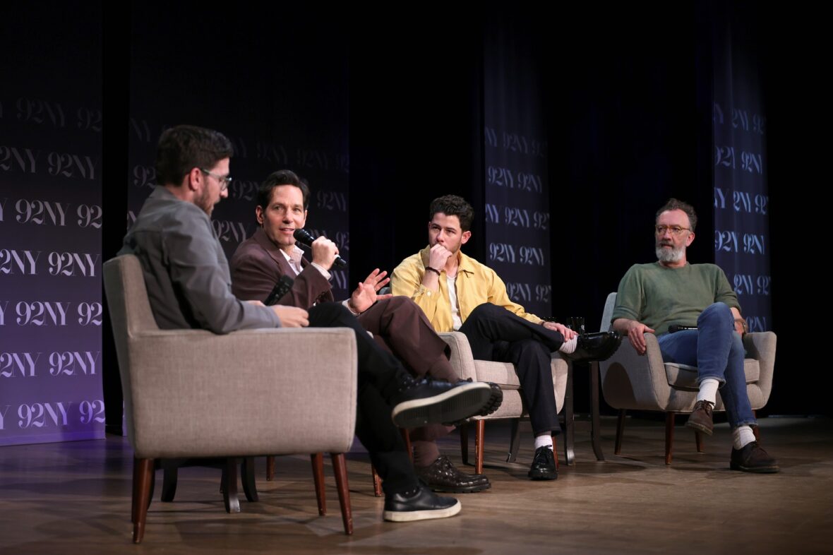 Paul Rudd and Nick Jonas attend an In Conversation event with Josh Horowitz