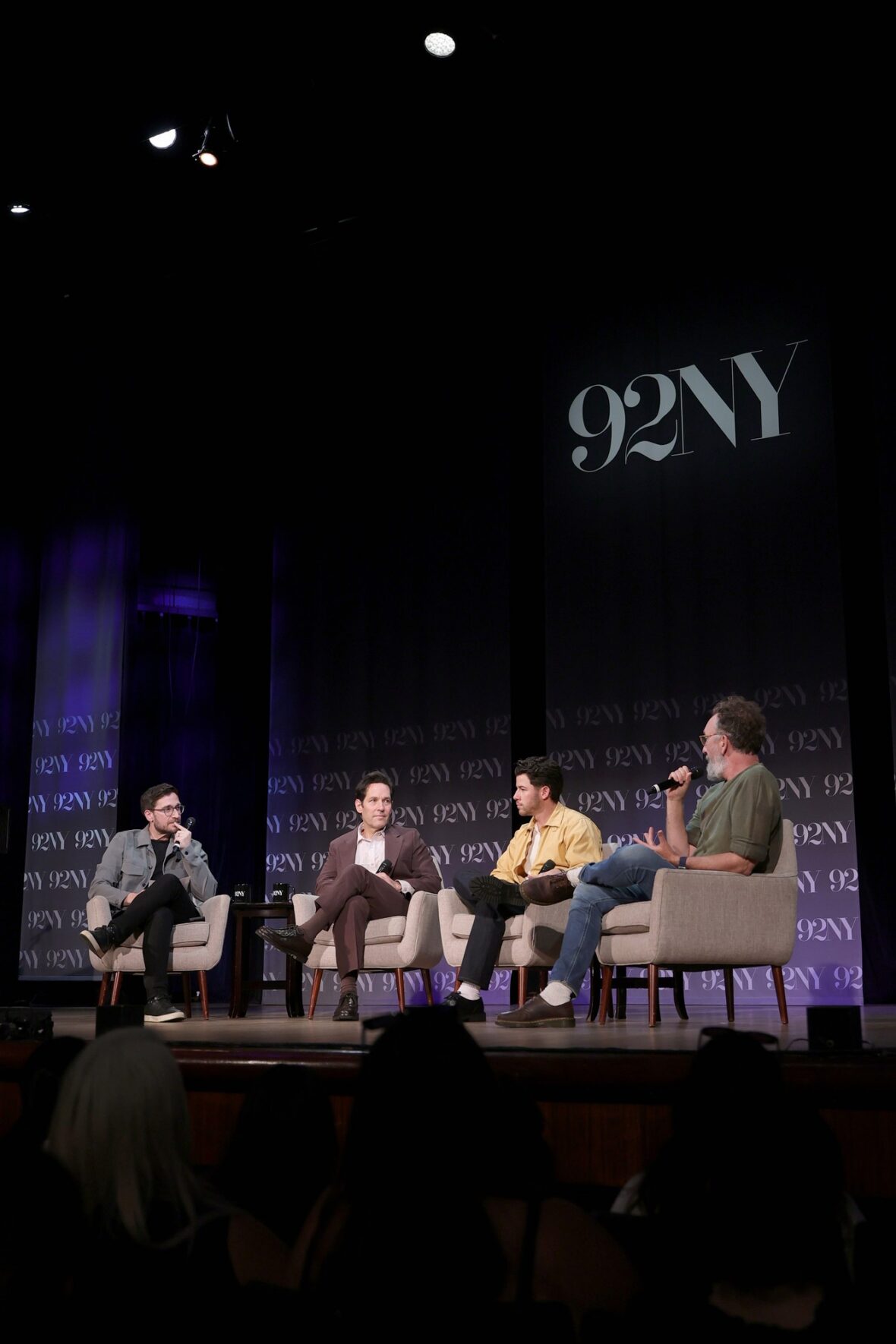Paul Rudd and Nick Jonas attend an In Conversation event with Josh Horowitz