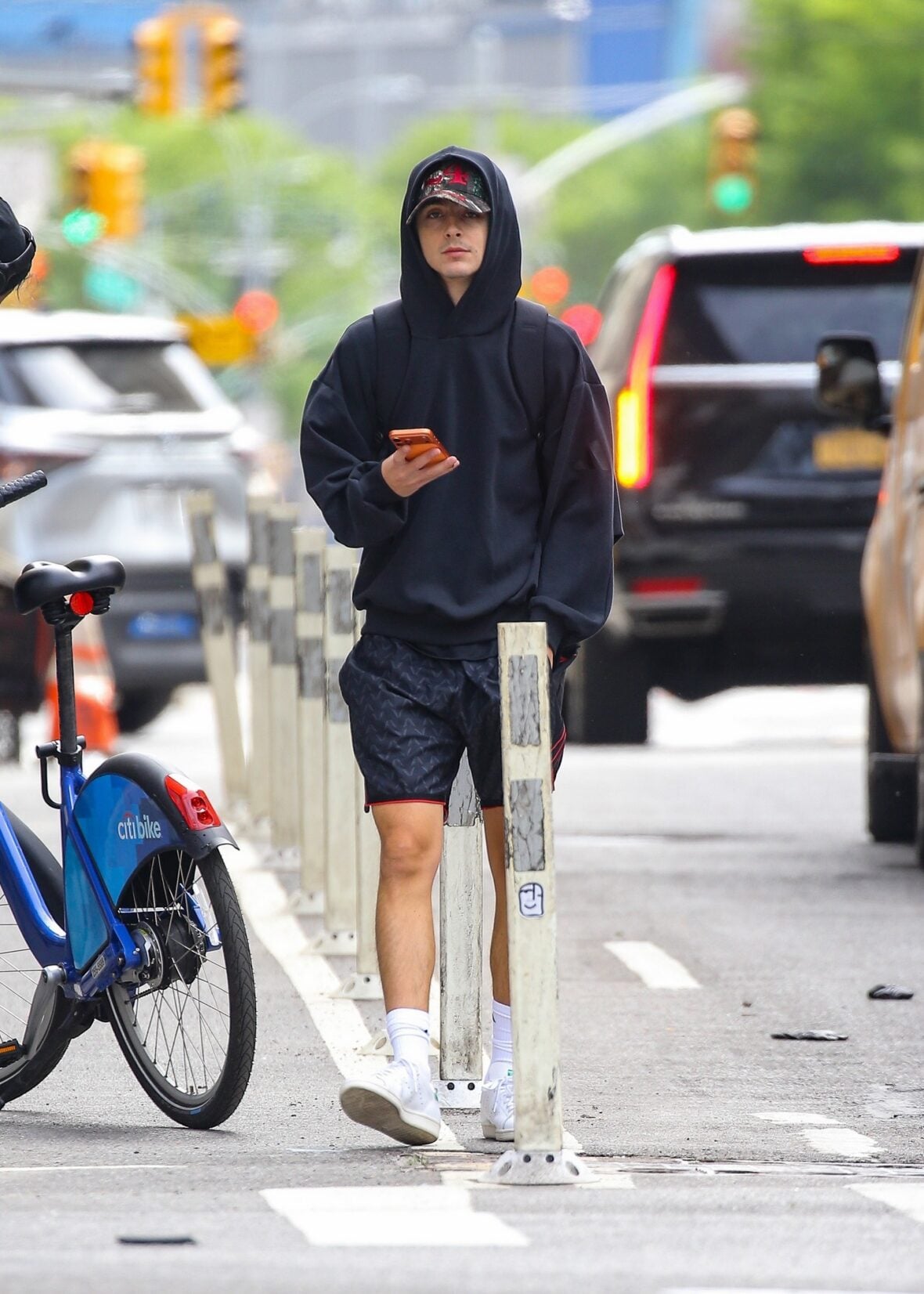 Timothee Chalamet walking in NYC