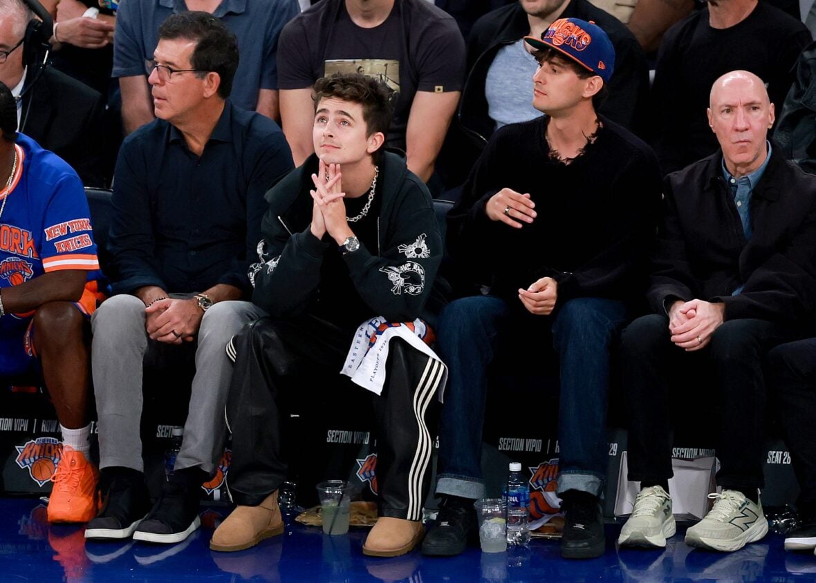 Timothee Chalamet courtside at Knicks game