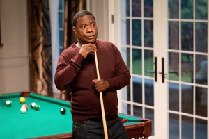 THE FALL AND RISE OF REGGIE DINKINS, one of the best shows of 2026, stars Tracy Morgan as Reggie Dinkins, shown here holding a pool cue