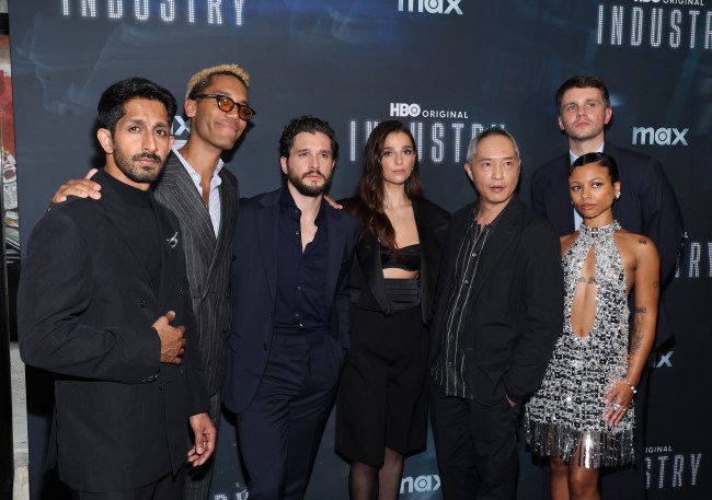 Sagar Radia, Mickey Down, Kit Harington, Marisa Abela, Ken Leung, Konrad Kay and Myha'la attend the HBO's 'Industry' Season 3 Premiere at Metrograph on August 05, 2024 in New York City.