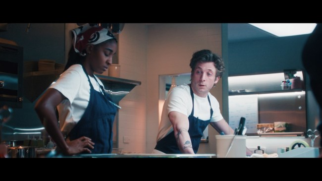 'The Bear' Season 5 stars Ayo Edebiri as Sydney Adamu and Jeremy Allen White as Carmen "Carmy" Berzatto, shown here in the kitchen