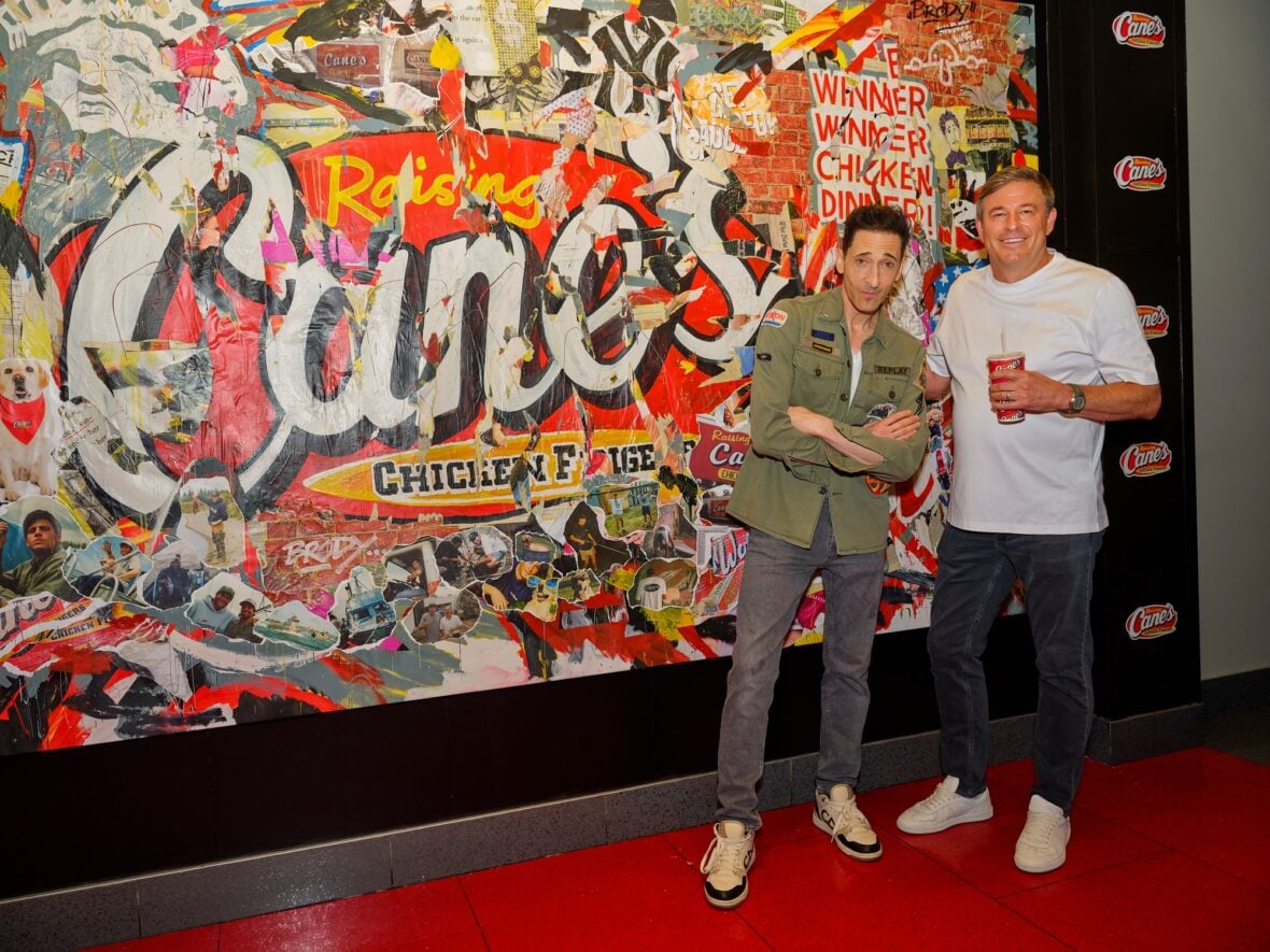 Adrien Brody designs mural for Raising Cane's