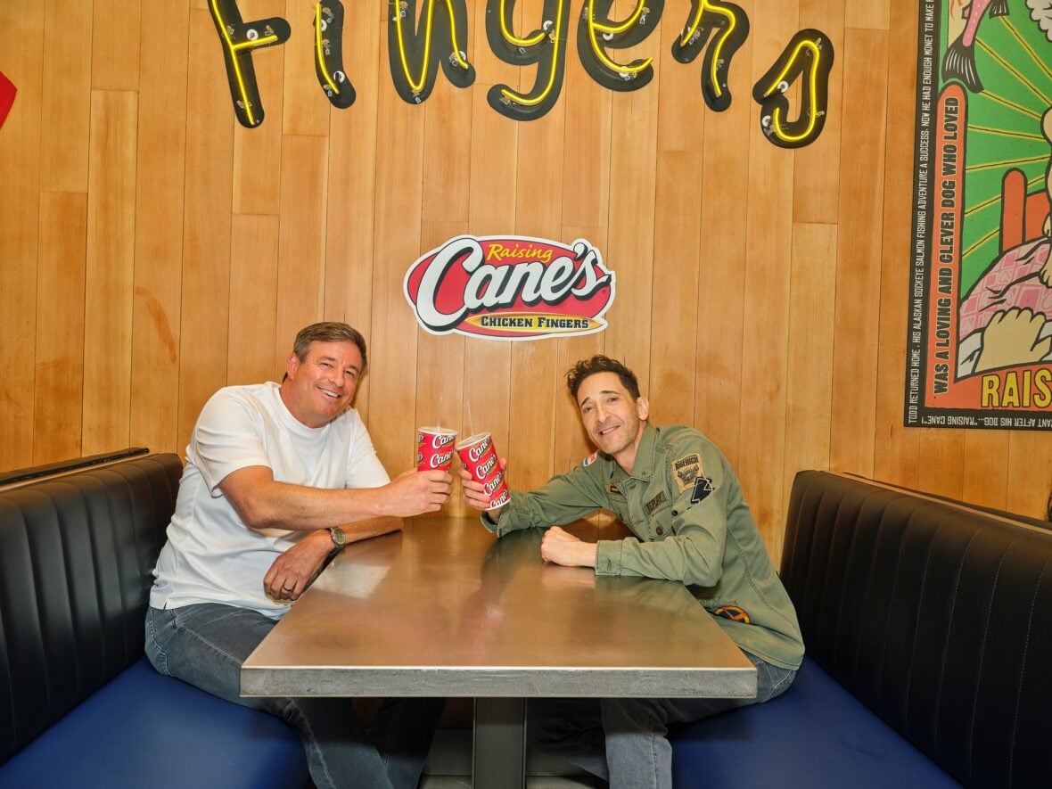 Adrien Brody designs mural for Raising Cane's