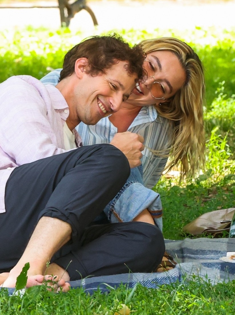 Andy Samberg & Florence Pugh on 42.6 Years set