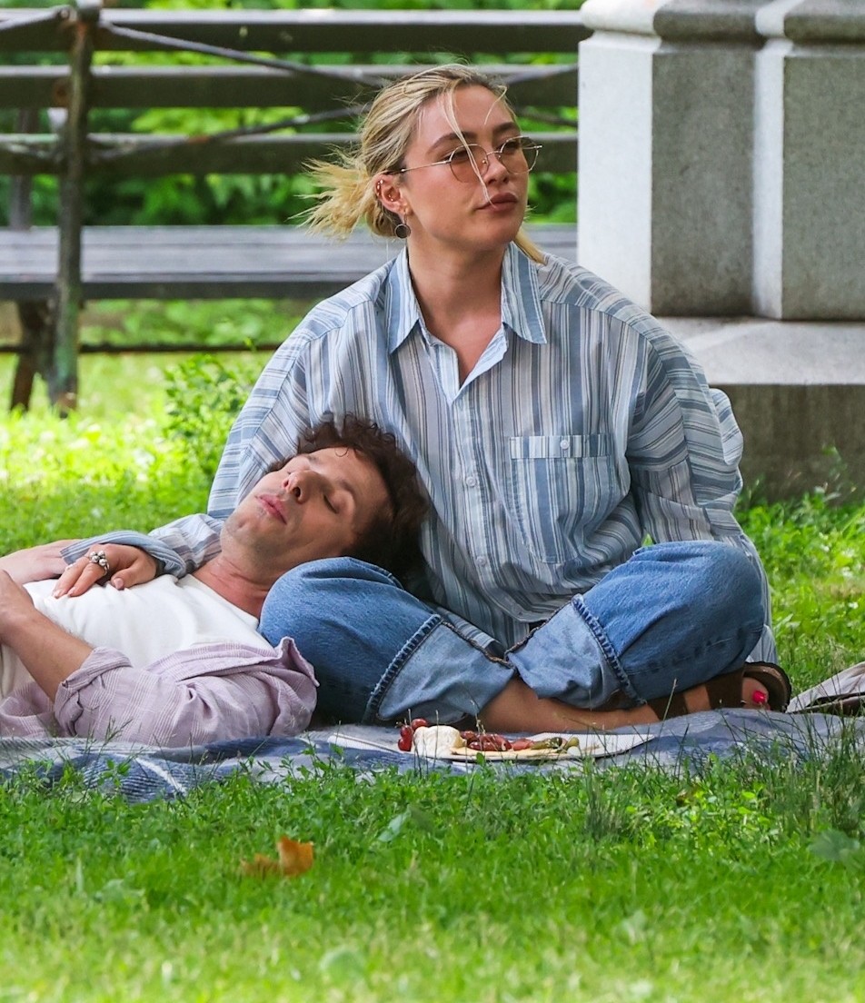 Andy Samberg & Florence Pugh on 42.6 Years set
