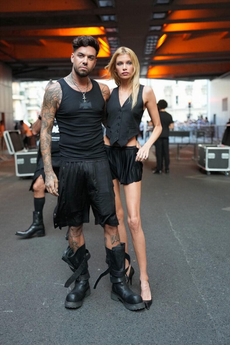 Anyma and Stella Maxwell at Vetements show at Paris Fashion Week