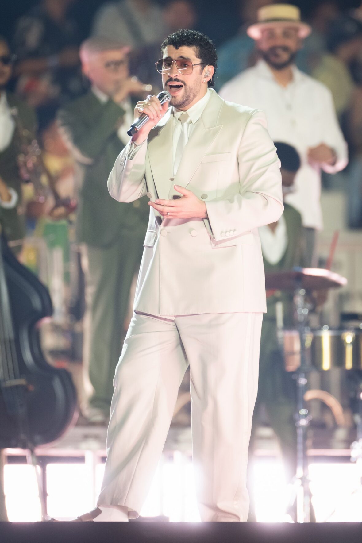 Bad Bunny performs on stage at Dusseldorff tour stop