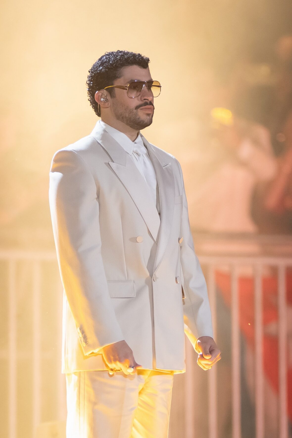 Bad Bunny performs on stage at Dusseldorff tour stop