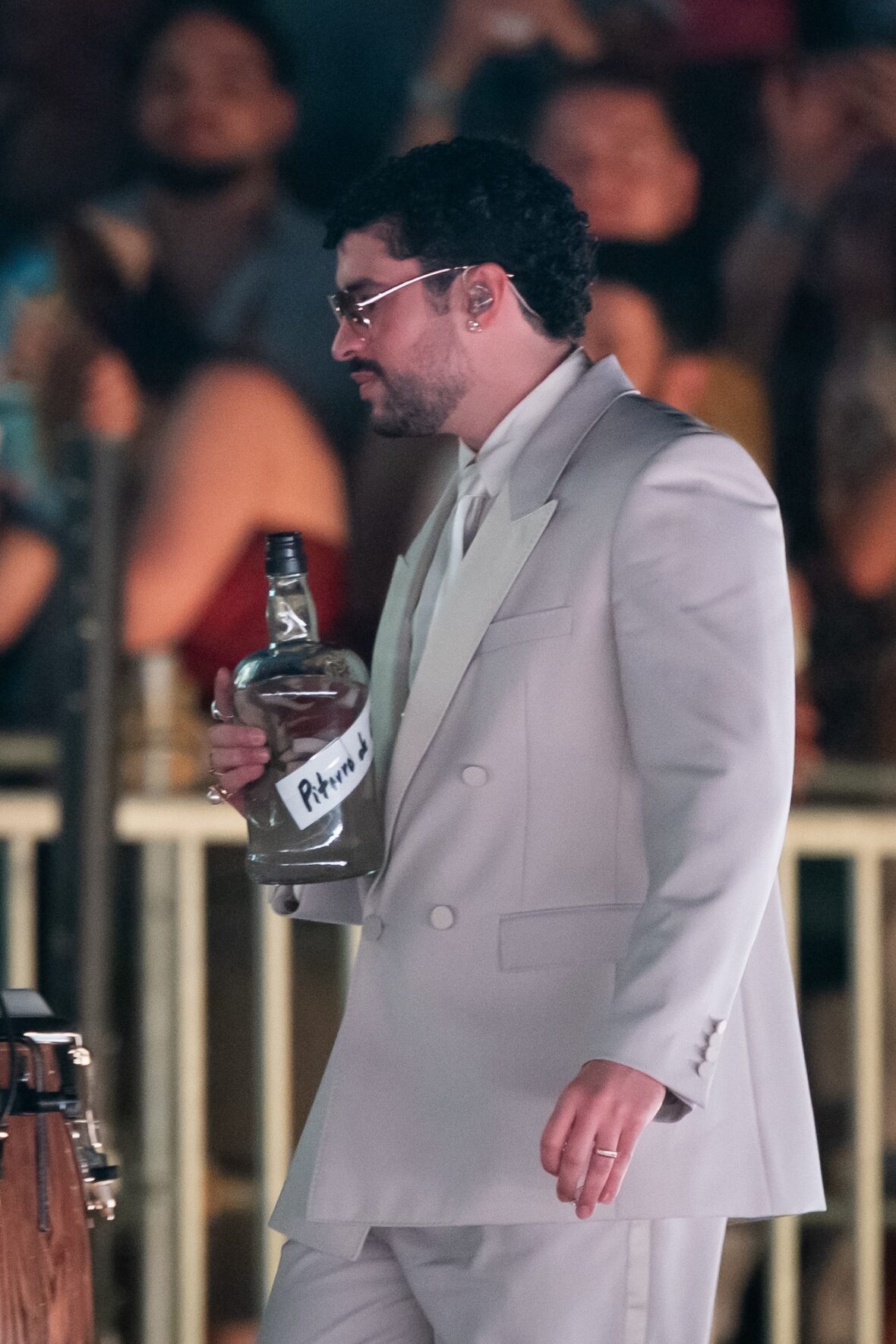 Bad Bunny performs on stage at Dusseldorff tour stop