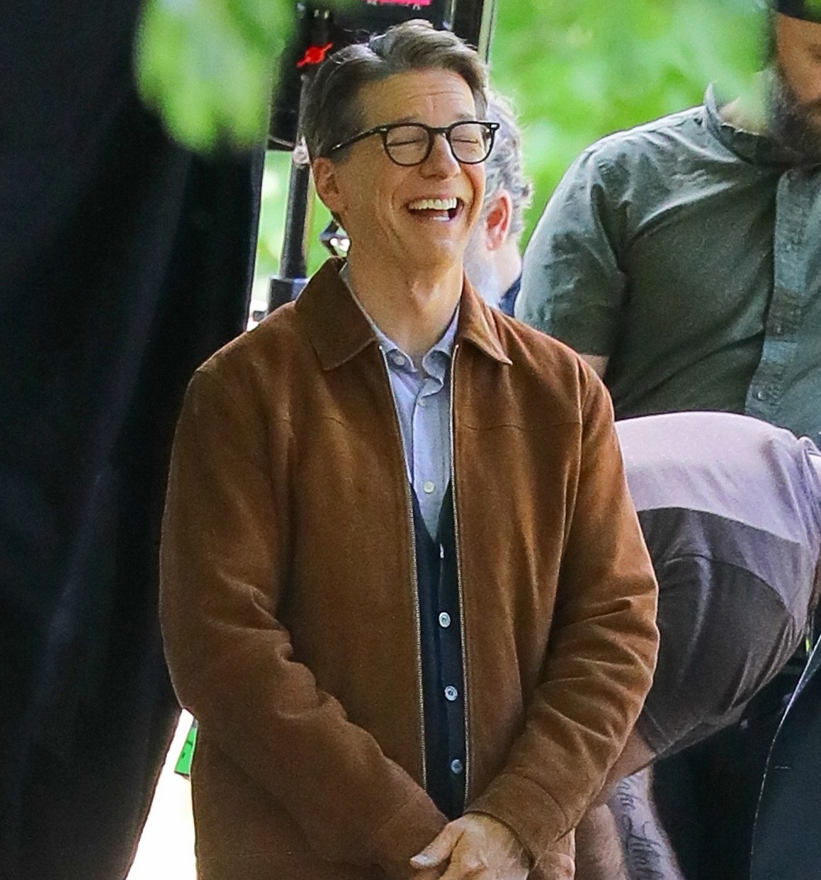 Billy Crudup & Sean Hayes film The Morning Show season 5