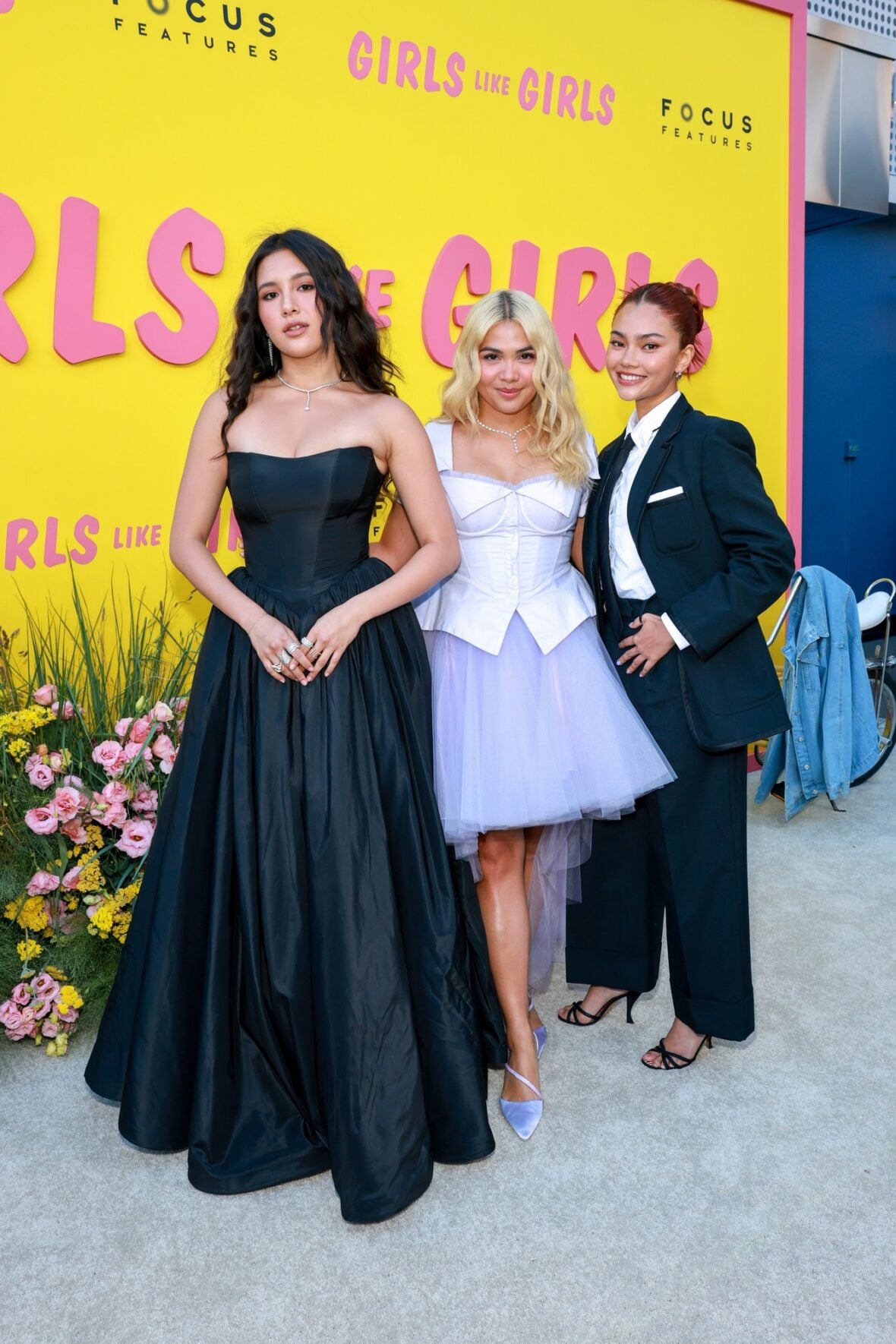 Maya da Costa, Hayley Kiyoko and Myra Molloy at Girls Like Girls premiere