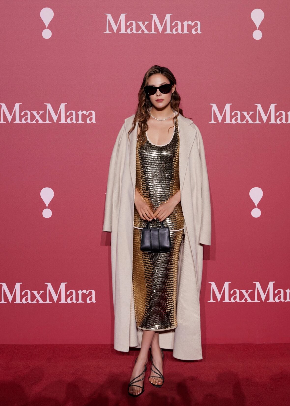 Eileen Gu poses at the Max Mara fashion show in Shanghai