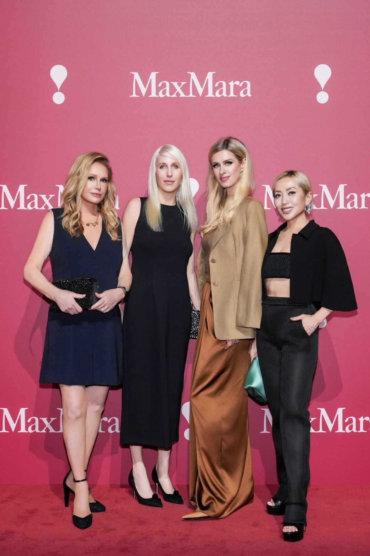 Kathy and Nicky Hilton pose at the Max Mara fashion show in Shanghai