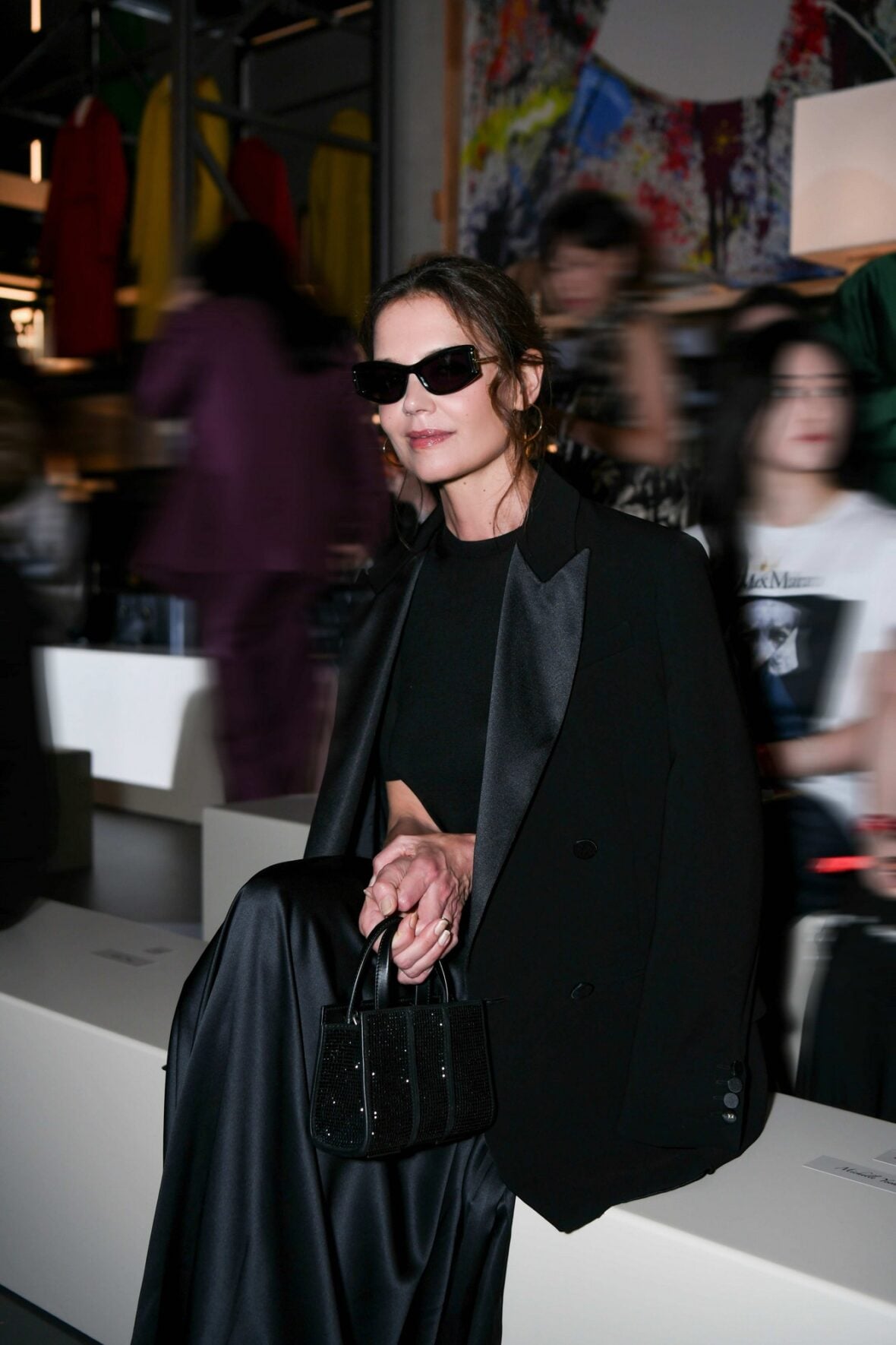 Katie Holmes poses at the Max Mara fashion show in Shanghai