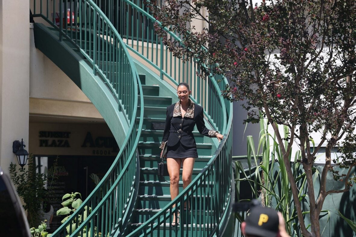 Jordyn Taylor Braff leaving the Oppenheim Group office in LA