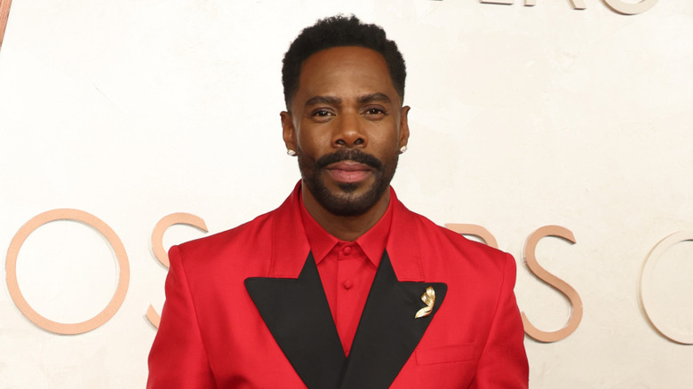 Colman Domingo in red suit at the Oscars