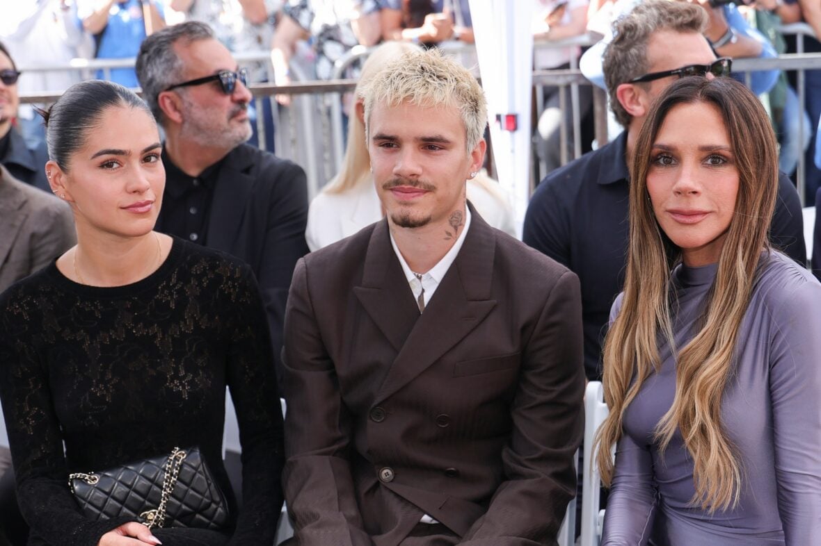 Romeo Beckham, Kim Turnball and Victoria Beckham at David Beckham's star ceremony
