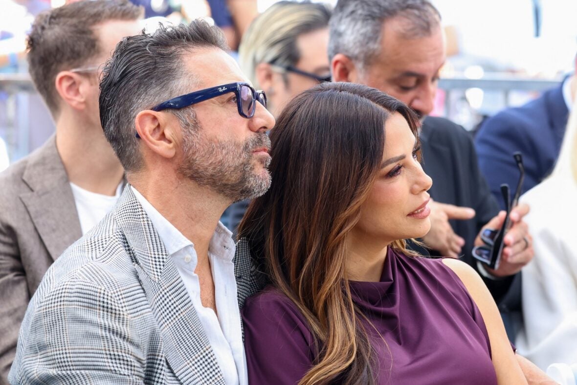 Jose Baston and Eva Longoria at David Beckham's star ceremony