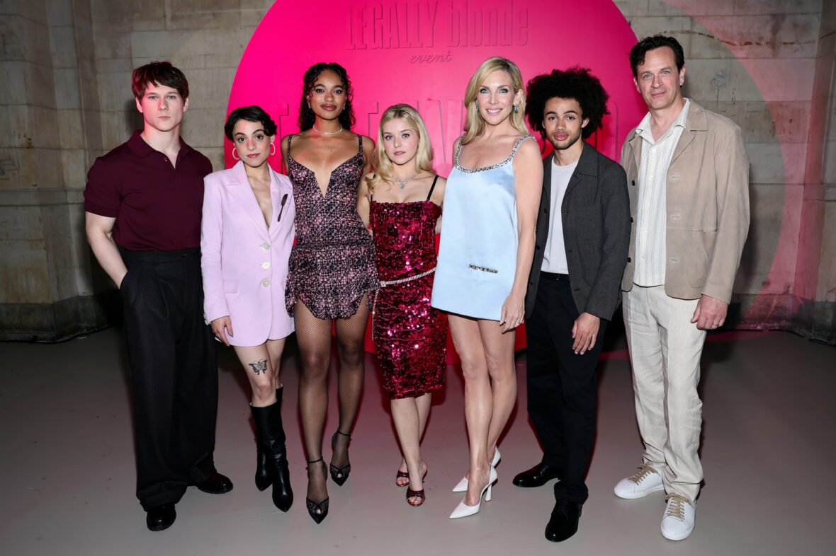 L-R) Jacob Moskovitz, Gabrielle Policano, Chandler Kinney, Lexi Minetree, June Diane Raphael, Zac Looker and Tom Everett Scott attend as Prime Video Celebrates "Elle World"