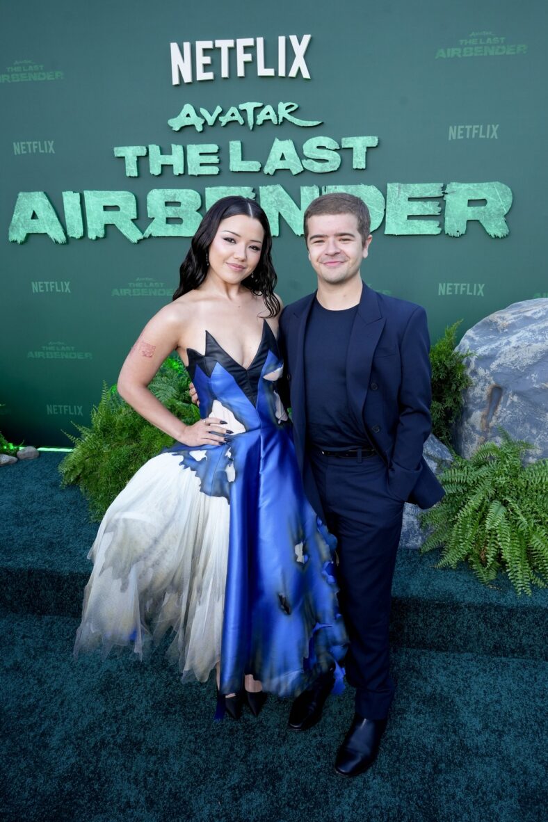 Elizabeth Yu and Gaten Matarazzo at Avatar: The Last Airbender season two premiere