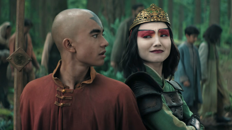 Aang and Suki in Avatar The Last Airbender