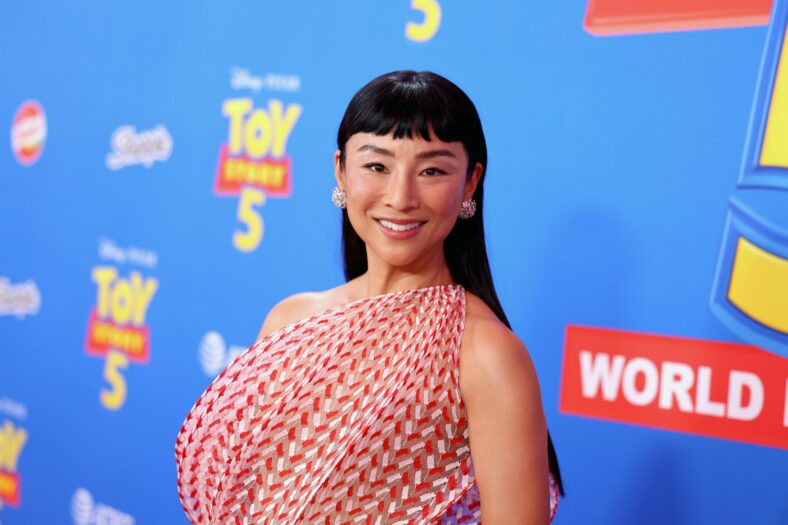 Greta Lee on the red carpet at Toy Story 5 premiere