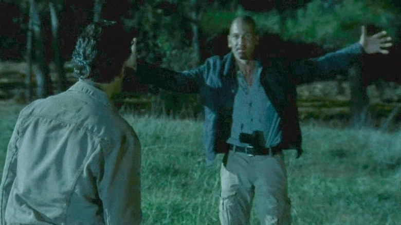 Rick (Andrew Lincoln) confronts Shane (Jon Bernthal) in The Walking Dead