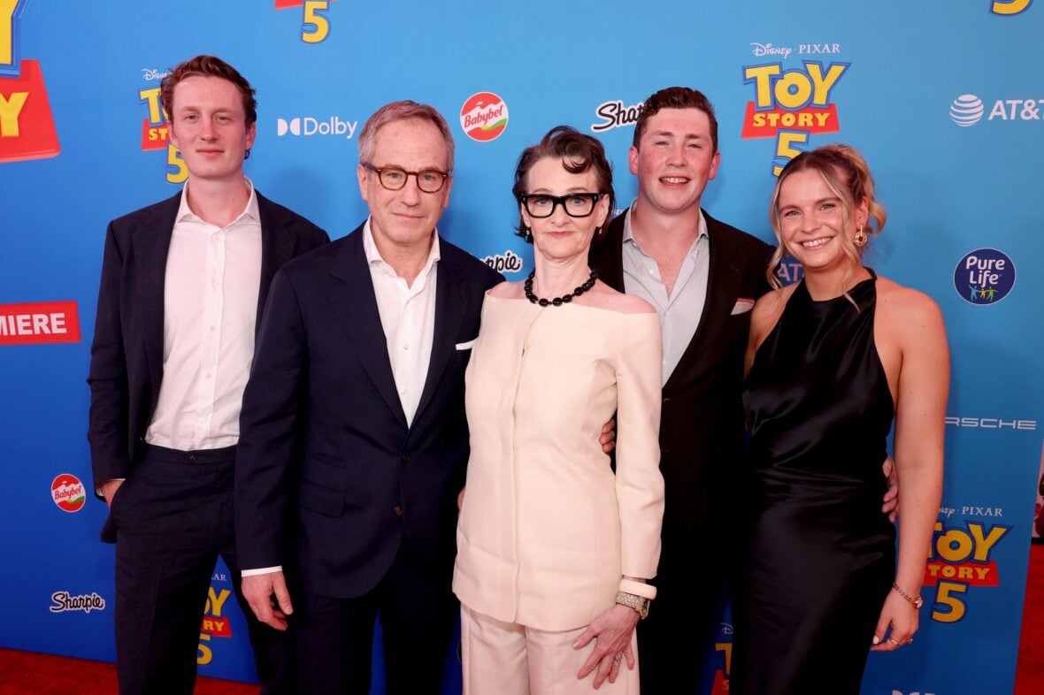 Joan Cusack & family at Toy Story 5 premiere