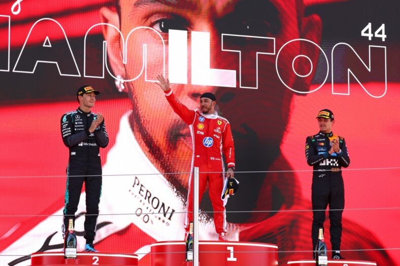 Barcelona-Catalunya Grand Prix top three on the podium