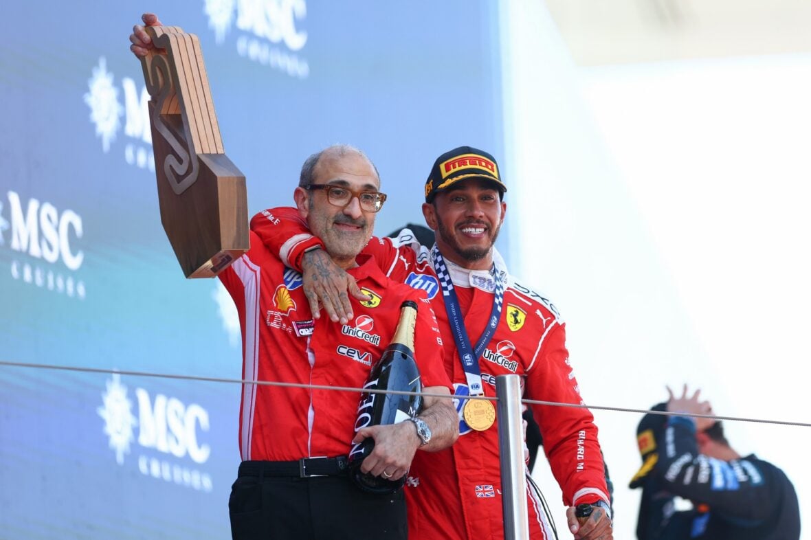 Lewis Hamilton celebrates winning Barcelona-Catalunya grand prix