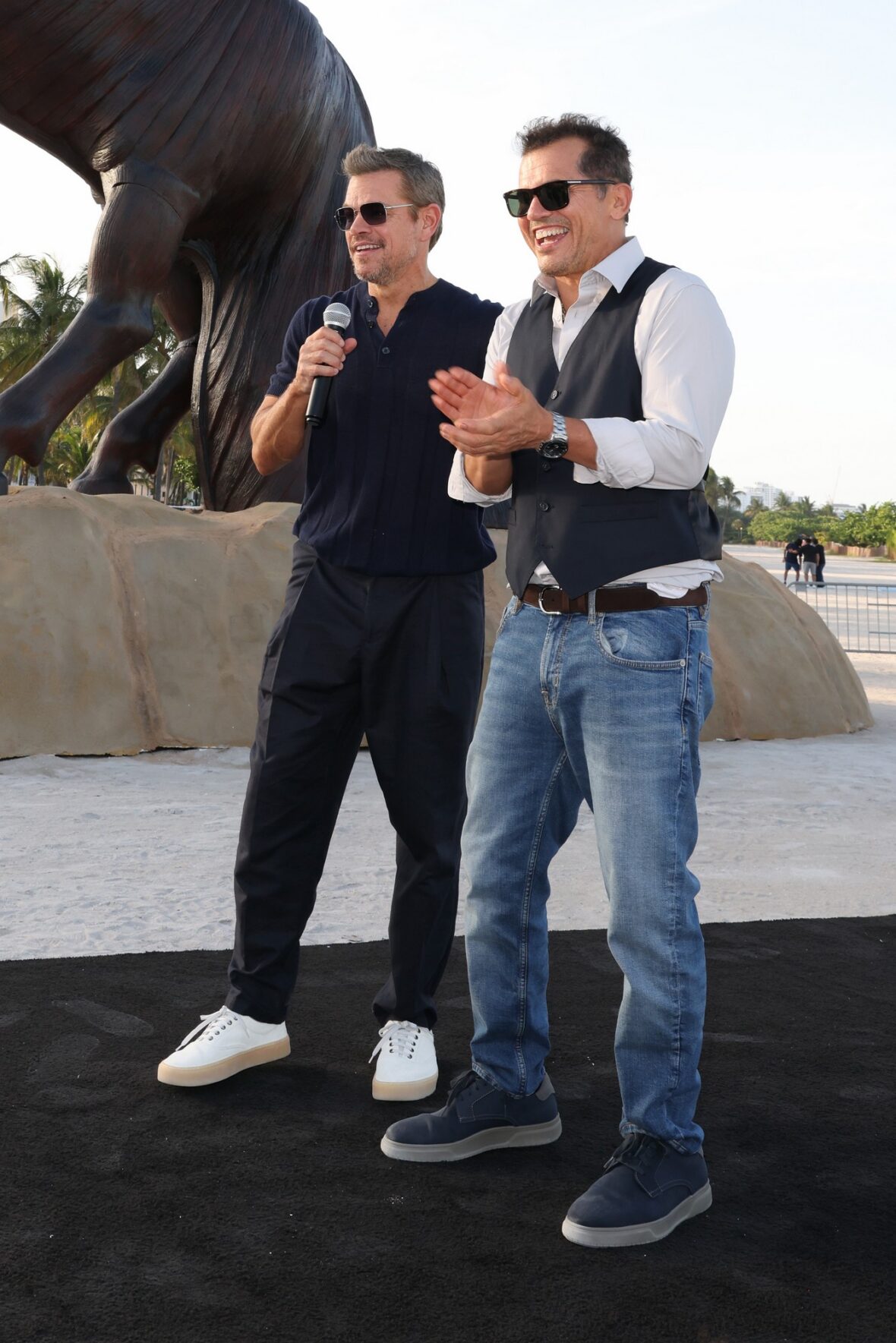 Matt Damon and John Leguizamo at The Odyssey photo call