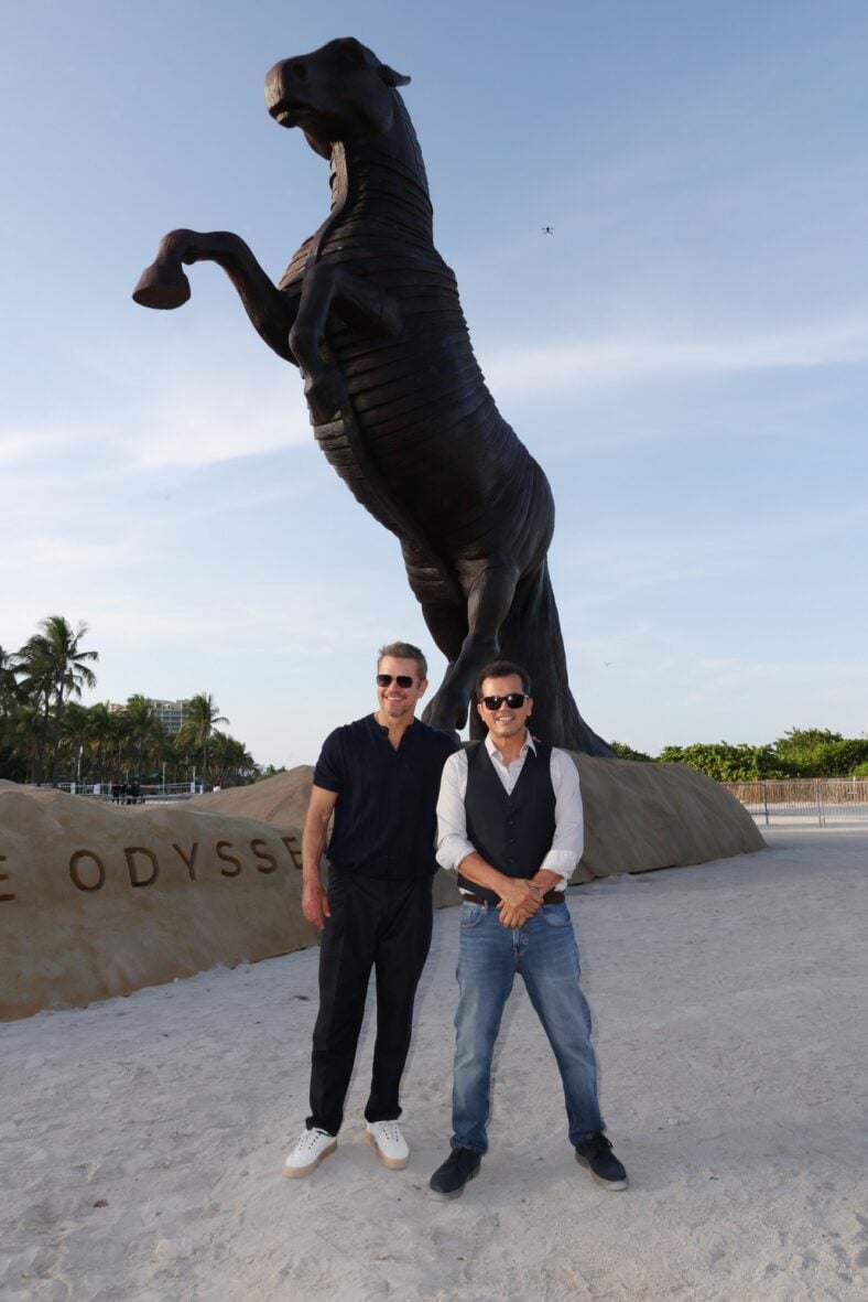 Matt Damon and John Leguizamo at The Odyssey photo call