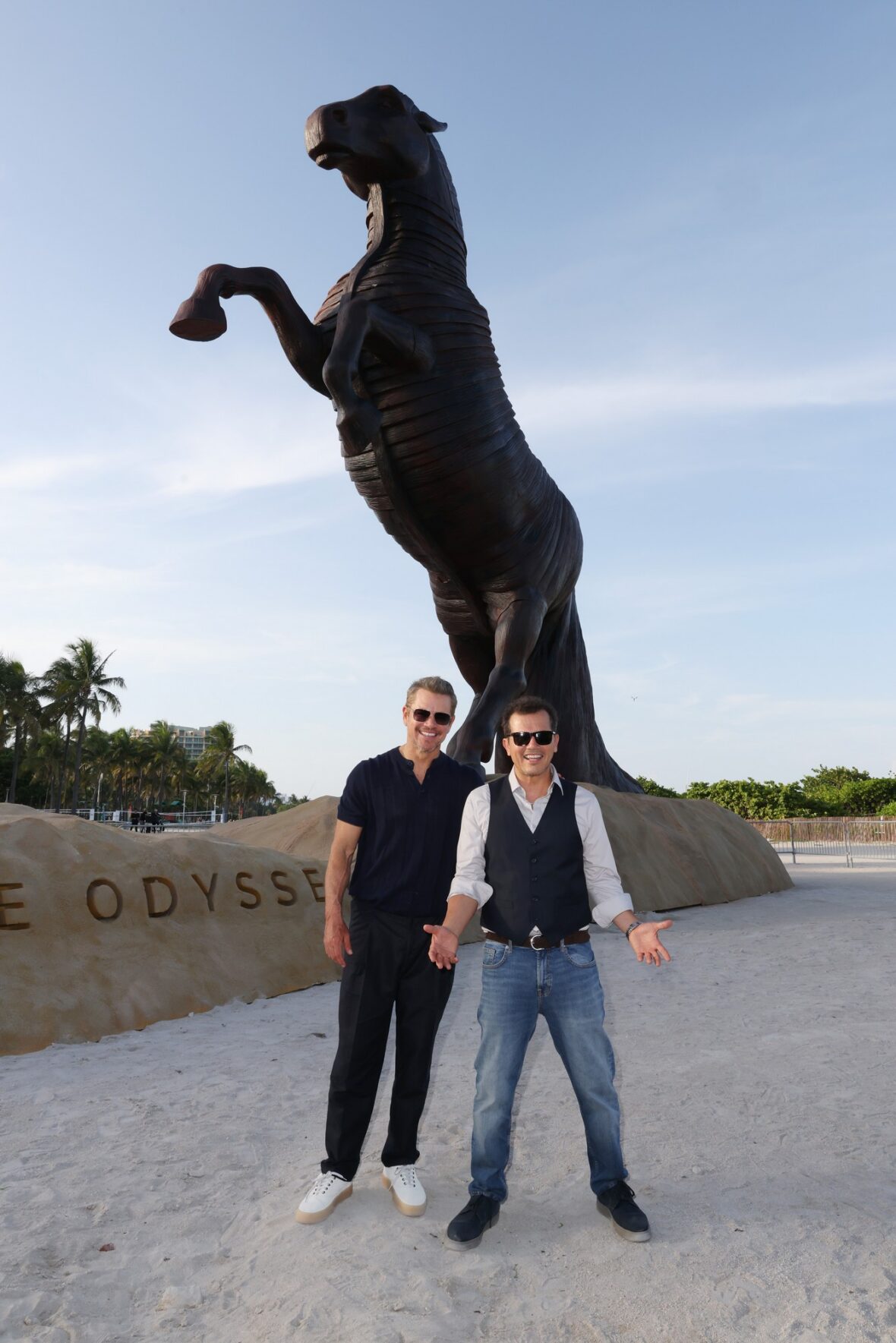 Matt Damon and John Leguizamo at The Odyssey photo call