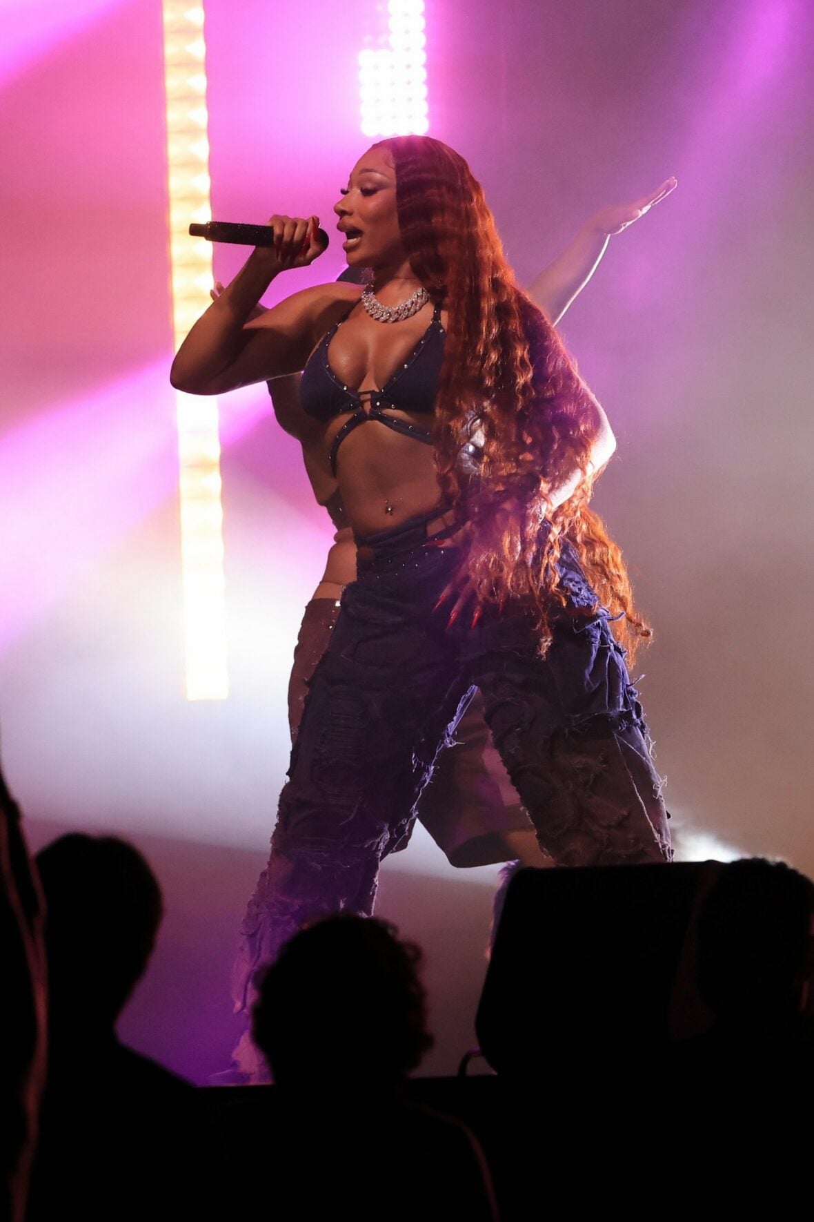 Megan thee Stallion films a concert scene for the "Baywatch" reboot