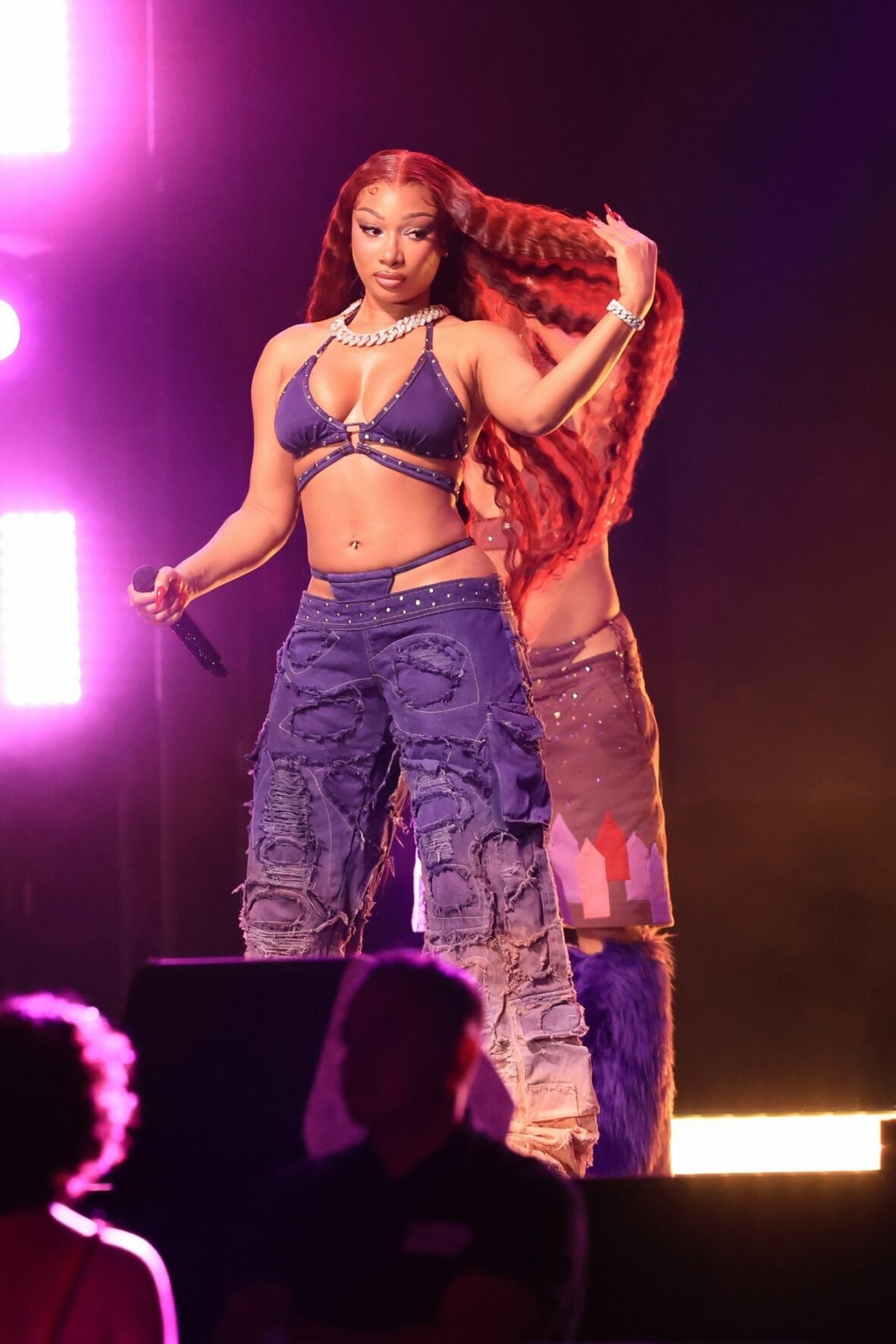 Megan thee Stallion films a concert scene for the "Baywatch" reboot