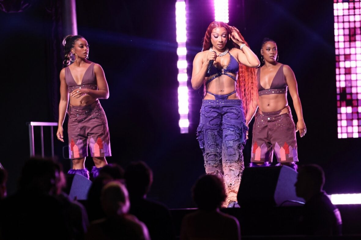 Megan thee Stallion films a concert scene for the "Baywatch" reboot