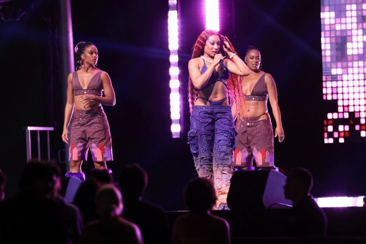 Megan thee Stallion films a concert scene for the "Baywatch" reboot